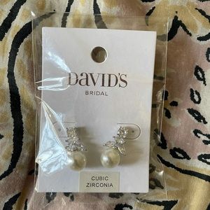 Rhinestone and Pearl Earrings